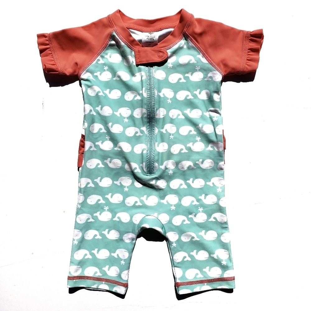 Tucker + Tate Rashguard Size 3 Months Whale Zip Up Swimsuit
